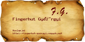 Fingerhut Györgyi névjegykártya